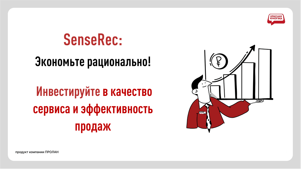 Программный Аудио + Видео регистратор SenseRec. Экономьте рационально! Инвестируйте в сервис и  эффективность продаж